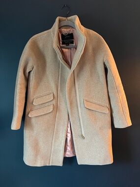 J. Crew Wool Blend Pea Coat in Camel